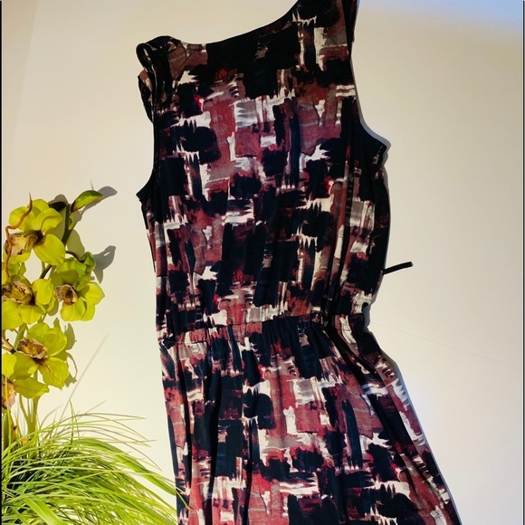 Loft navy print dress size S - Picture 6 of 8